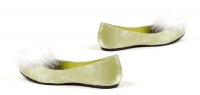 016-Tinker Ellie Shoes, Flat Satin Pump  Sandal