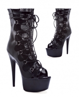 609-Winter Ellie Boots, 6 Inch Pointed Stiletto High Heels Peep Toe P