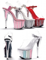 709-Glitter Ellie Shoes, 7 inch pointed Stiletto high heels Open Toe