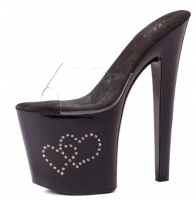 821-Heart Ellie Shoes, 8 inch high heels With 4 inch Platforms Rhines