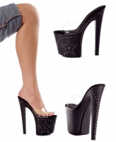 821-Star Ellie Shoes, 8 inch high heels Mule Slip On Platform