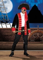 8193 Dreamgirl Male Costume, Wild at Sea Black and red velvet pirate'