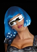 8349 Dreamgirl Wig, Light up blue wig. Batteries included