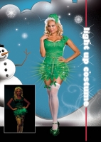 6549X Dreamgirl Costumes, Electric Elf, Shimmer microfiber dress with