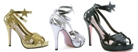 LA427-Starlight Leg Avenue Shoes, 4 Inch high heels strappy glittered