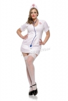8589X Leg Avenue Plus Size Costume,  Nurse Costume, zipper front