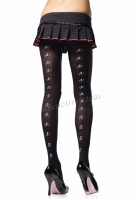 7721 Leg Avenue Pantyhose -  Nylon opaque tights with skull and c