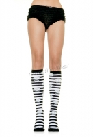 5586 Leg Avenue Stockings,  striped acrylic knee highs with skull