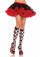 5593 Leg Avenue Stockings,  black white red Wonderland acrylic kn