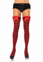 6316 Leg Avenue Stockings, Garter top opaque striped thigh highs with