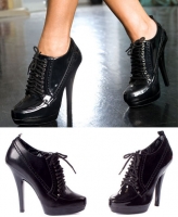 M-Gladys Ellie Shoes, 5 inch high heels Lace Up Platforms  shoes